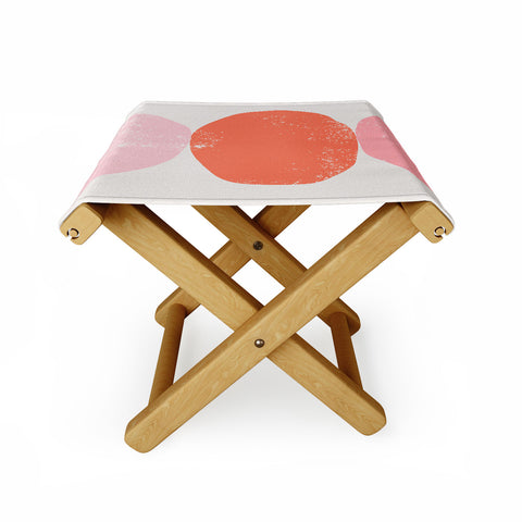 Anneamanda orange and pink rocks abstract Folding Stool
