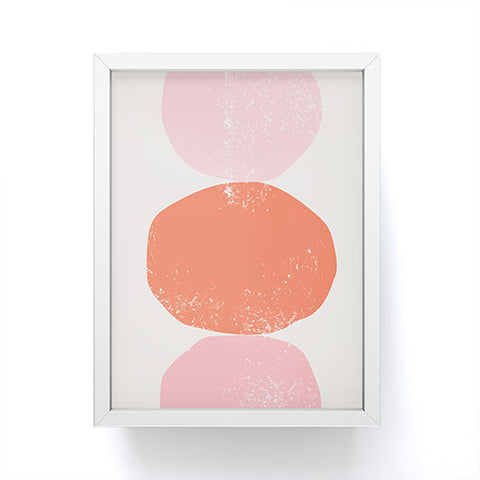 Anneamanda orange and pink rocks abstract Framed Mini Art Print