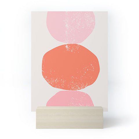 Anneamanda orange and pink rocks abstract Mini Art Print
