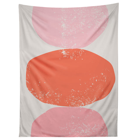 Anneamanda orange and pink rocks abstract Tapestry
