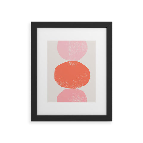 Anneamanda orange and pink rocks abstract Framed Art Print