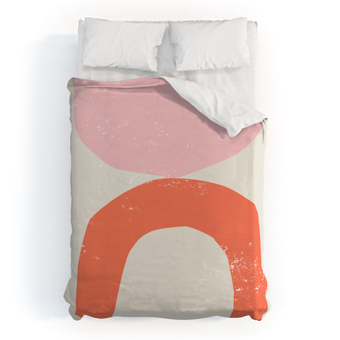 Anneamanda orange arch abstract Duvet Cover
