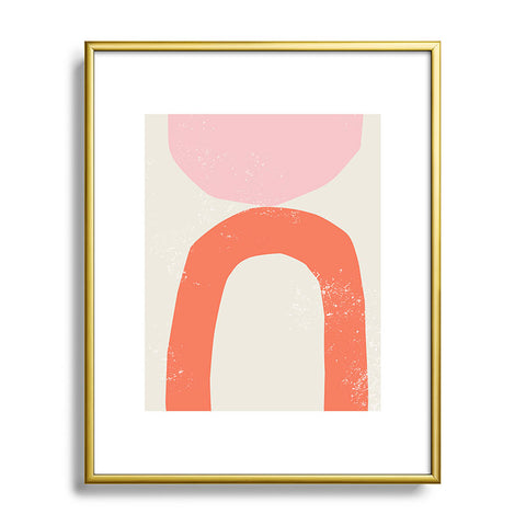 Anneamanda orange arch abstract Metal Framed Art Print