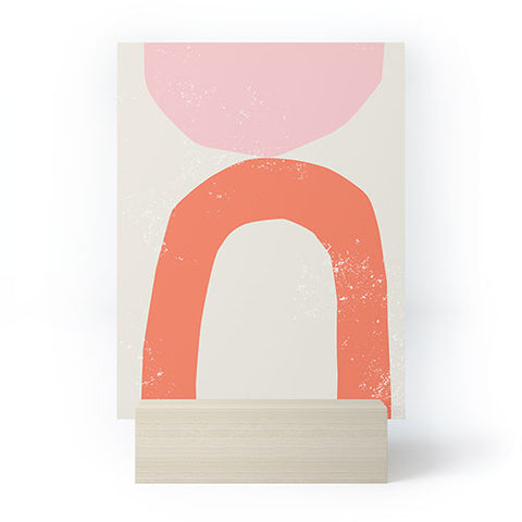 Anneamanda orange arch abstract Mini Art Print