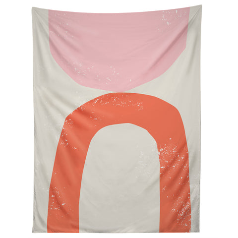 Anneamanda orange arch abstract Tapestry