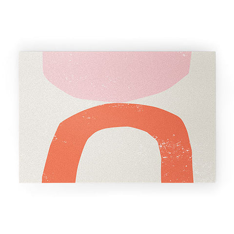 Anneamanda orange arch abstract Welcome Mat