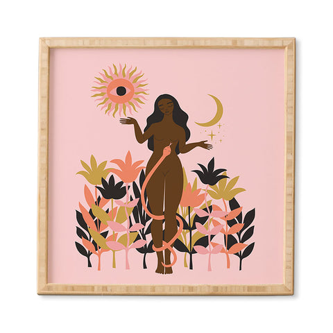 Anneamanda sun flower goddess Framed Wall Art