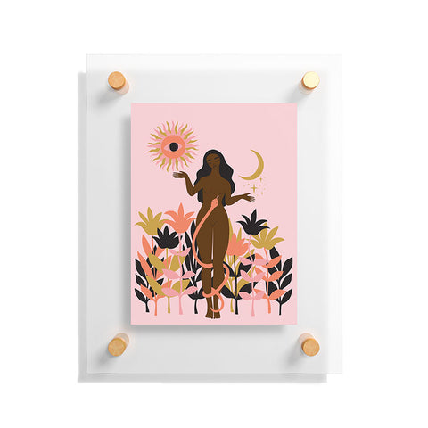 Anneamanda sun flower goddess Floating Acrylic Print