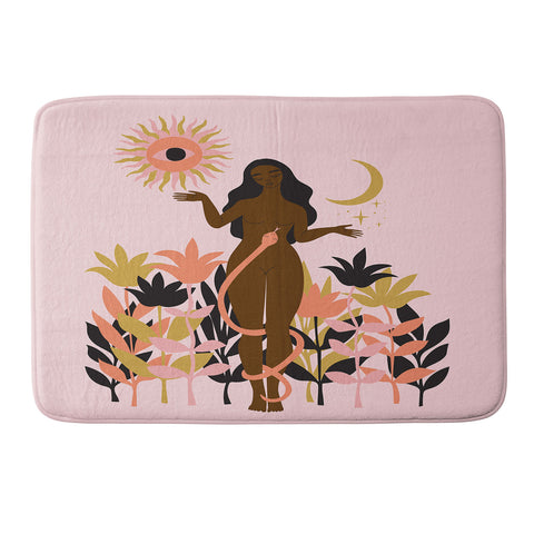 Anneamanda sun flower goddess Memory Foam Bath Mat