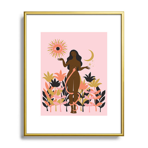 Anneamanda sun flower goddess Metal Framed Art Print