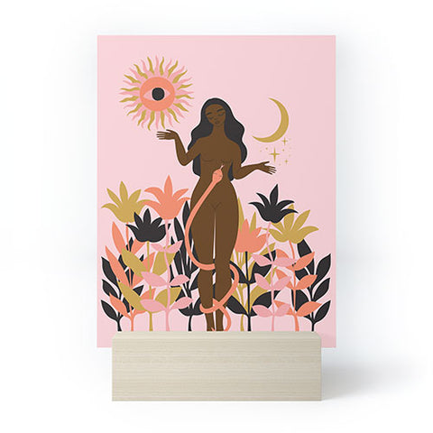 Anneamanda sun flower goddess Mini Art Print