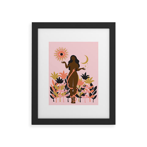 Anneamanda sun flower goddess Framed Art Print