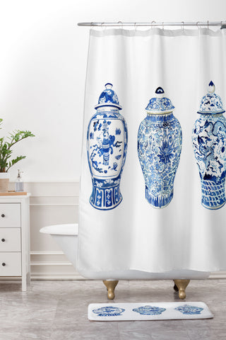 Annechovie GINGER JAR TRIO Shower Curtain And Mat