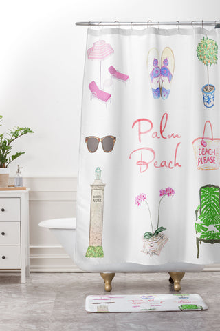 Annechovie PALM BEACH II Shower Curtain And Mat