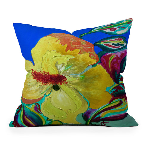 ANoelleJay Birthday Acrylic Yellow Orange Outdoor Throw Pillow