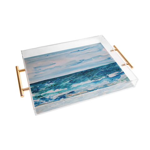 ANoelleJay Cabo Beach Mexico Watercolor 1 Acrylic Tray
