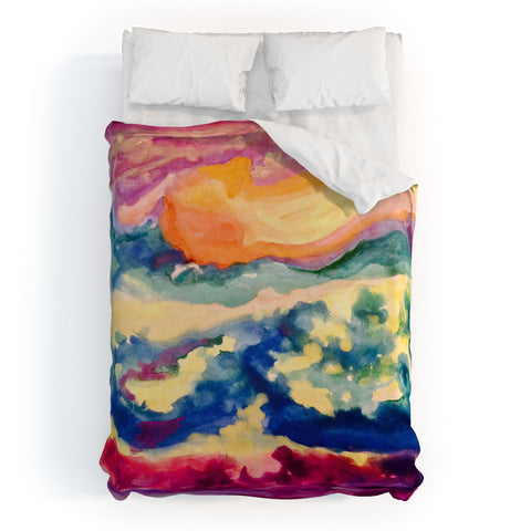 ANoelleJay My Starry Watercolor Night Duvet Cover