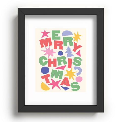 April Lane Art Abstract Merry Christmas Recessed Framing Rectangle