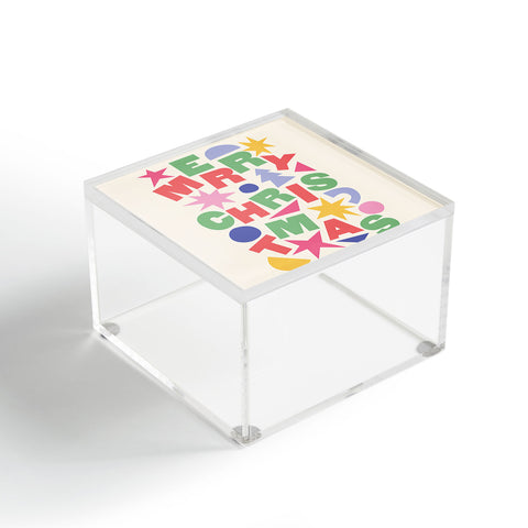 April Lane Art Abstract Merry Christmas Acrylic Box