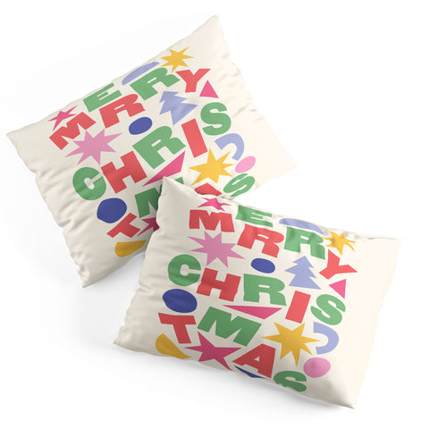 April Lane Art Abstract Merry Christmas Pillow Shams
