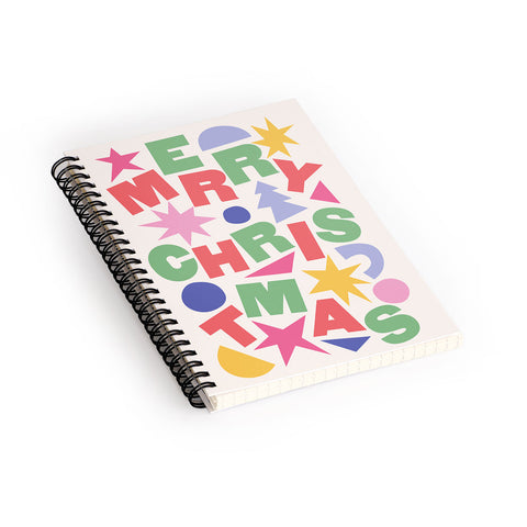 April Lane Art Abstract Merry Christmas Spiral Notebook