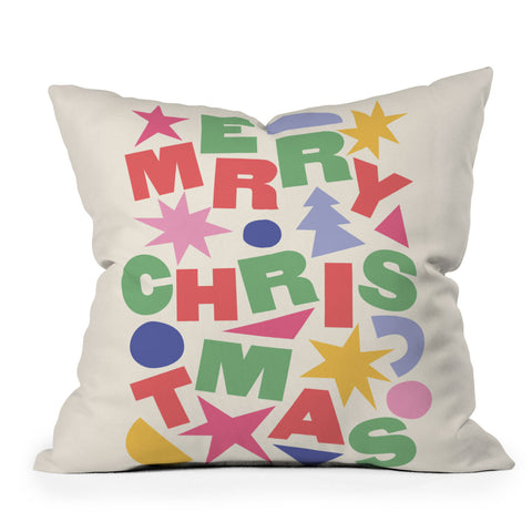 April Lane Art Abstract Merry Christmas Throw Pillow