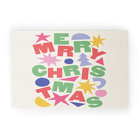 April Lane Art Abstract Merry Christmas Welcome Mat
