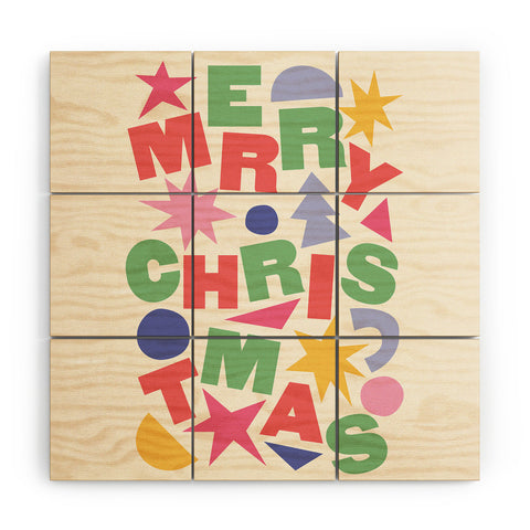 April Lane Art Abstract Merry Christmas Wood Wall Mural