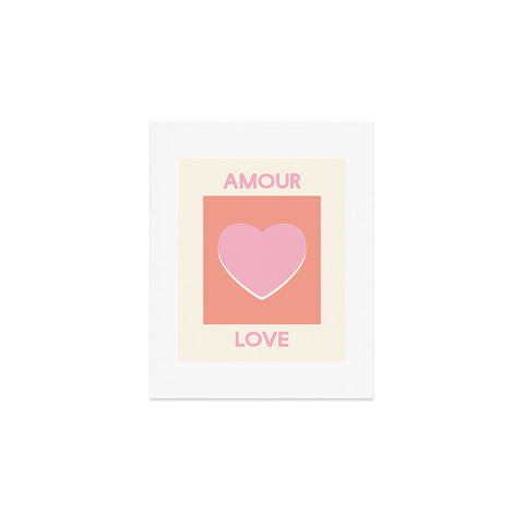 April Lane Art Amour Love Orange Pink Heart Art Print