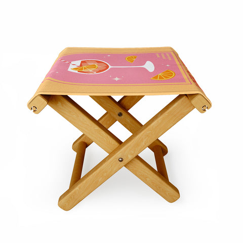 April Lane Art Aperol Spritz Cocktail Folding Stool
