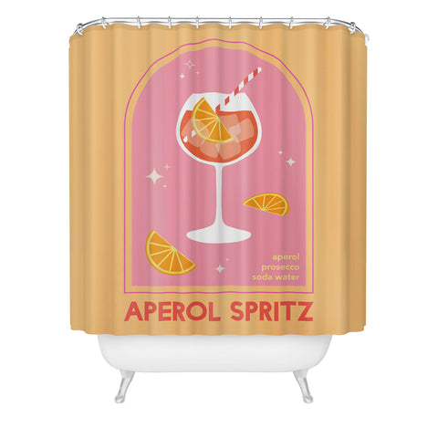 April Lane Art Aperol Spritz Cocktail Shower Curtain