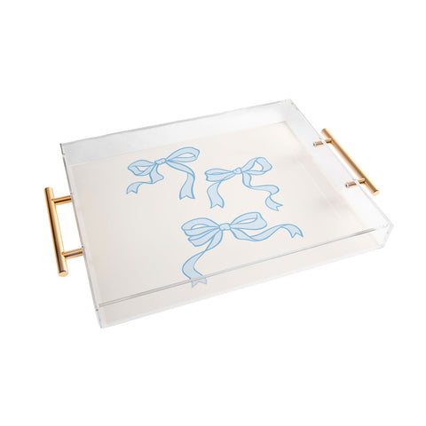 April Lane Art Blue Bows Acrylic Tray