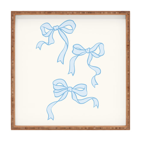 April Lane Art Blue Bows Square Tray
