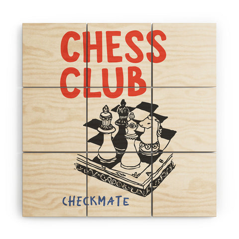 April Lane Art Chess Club Wood Wall Mural