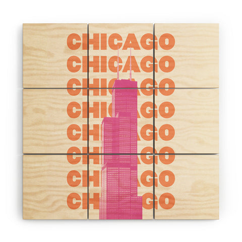 April Lane Art Chicago Willis Tower Wood Wall Mural
