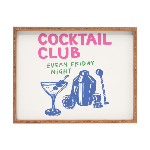 April Lane Art Cocktail Club Rectangular Tray