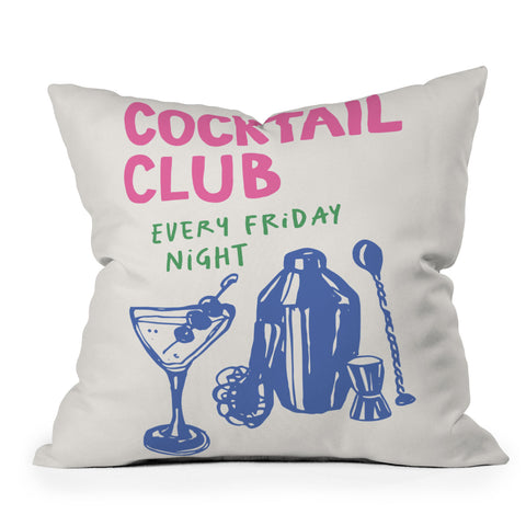 April Lane Art Cocktail Club Outdoor Throw Pillow