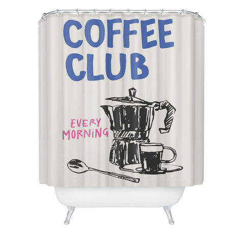 April Lane Art Coffee Club Shower Curtain