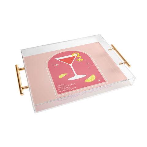 April Lane Art Cosmopolitan Cocktail I Acrylic Tray