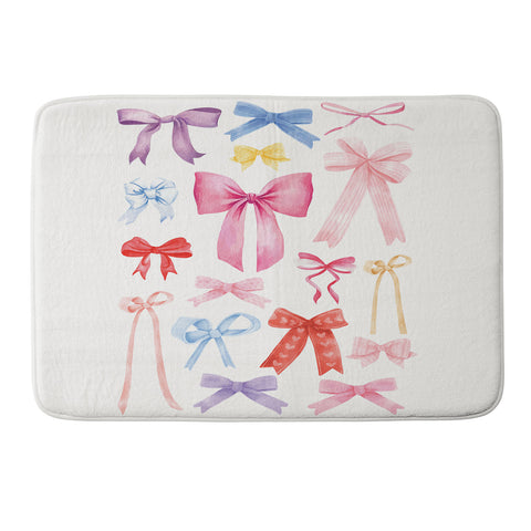 April Lane Art Cute Bows Ribbons Memory Foam Bath Mat