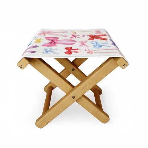 April Lane Art Cute Bows Ribbons Folding Stool