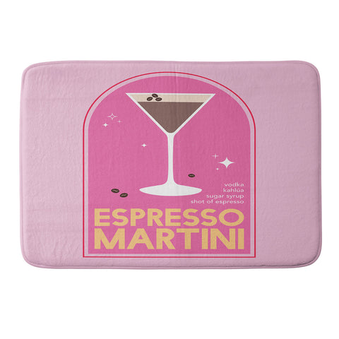 April Lane Art Espresso Martini Cocktail I Memory Foam Bath Mat