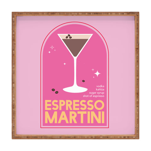April Lane Art Espresso Martini Cocktail I Square Tray