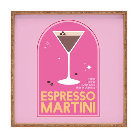 April Lane Art Espresso Martini Cocktail I Square Tray