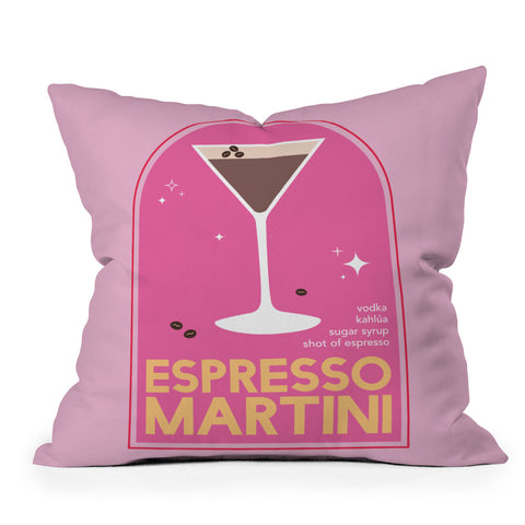 April Lane Art Espresso Martini Cocktail I Throw Pillow