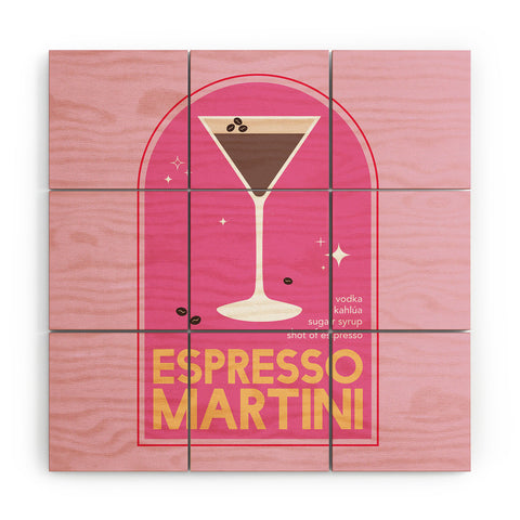 April Lane Art Espresso Martini Cocktail I Wood Wall Mural