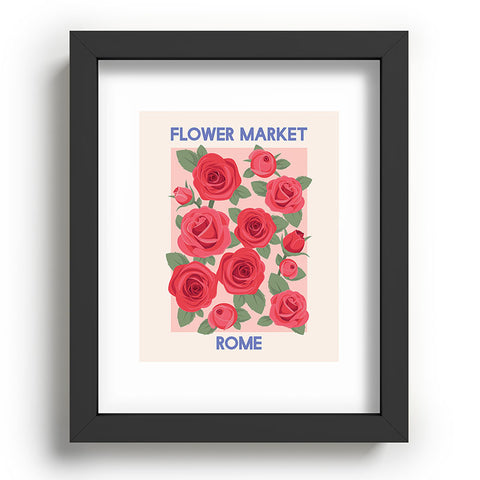 April Lane Art Flower Market Rome Roses Recessed Framing Rectangle