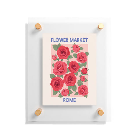 April Lane Art Flower Market Rome Roses Floating Acrylic Print
