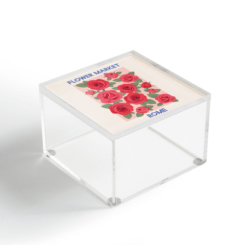April Lane Art Flower Market Rome Roses Acrylic Box