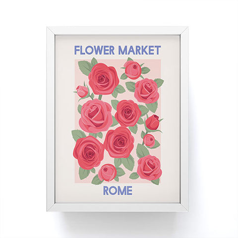 April Lane Art Flower Market Rome Roses Framed Mini Art Print